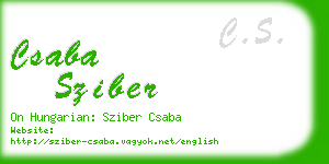 csaba sziber business card